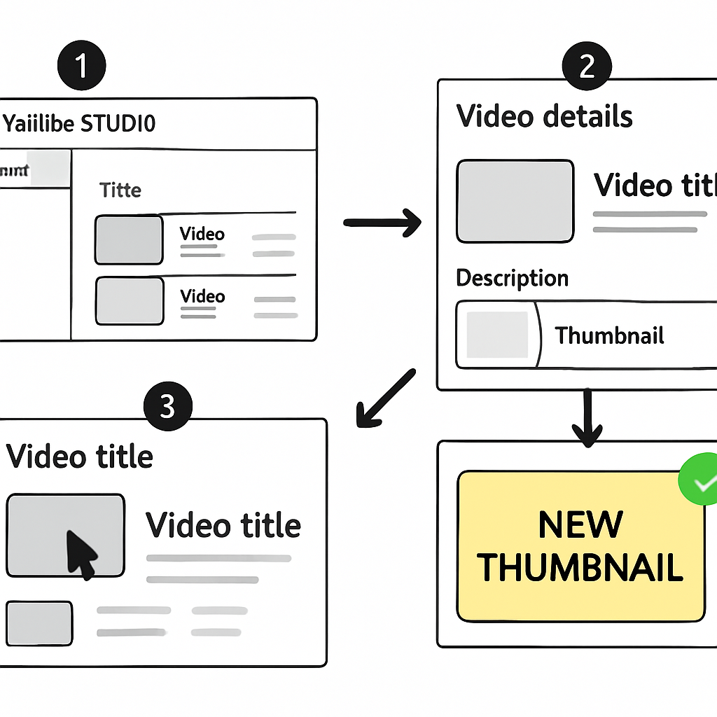 How to change YouTube thumbnail after uploading — step by step diagram