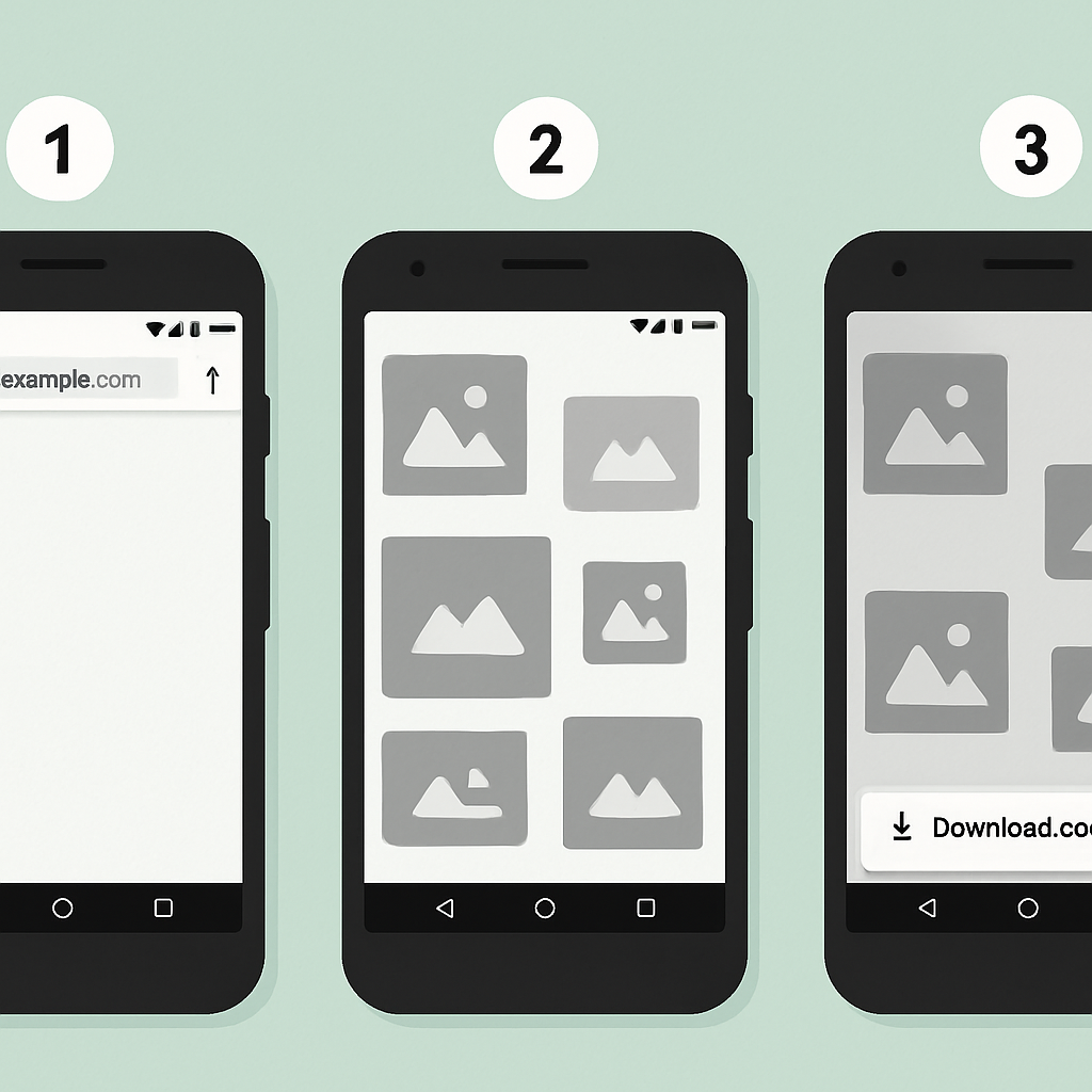 How to download YouTube thumbnails on Android — process diagram