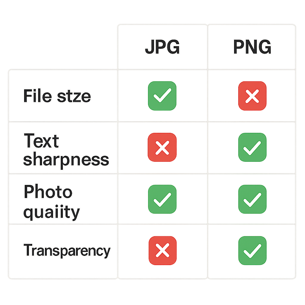 JPG vs PNG quality comparison for YouTube thumbnails — diagram