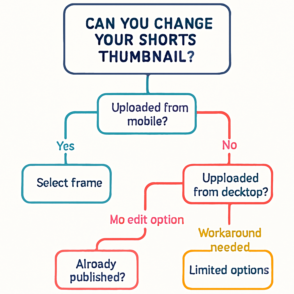 Why can't I change my YouTube Shorts thumbnail — troubleshooting flowchart