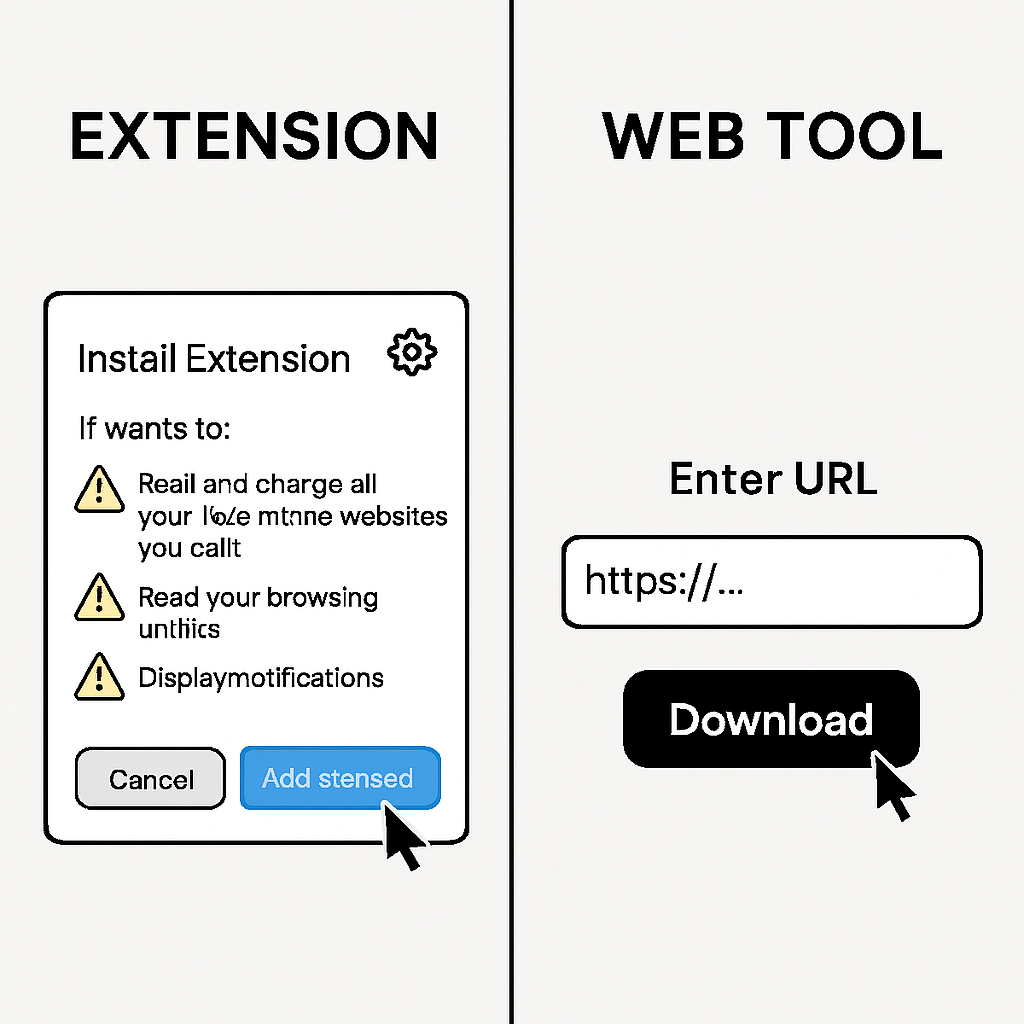 YouTube thumbnail downloader Chrome extensions comparison diagram