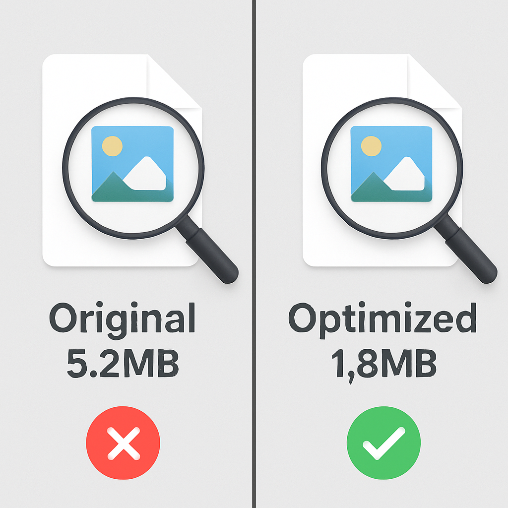 YouTube thumbnail file size comparison diagram — JPEG vs PNG compression